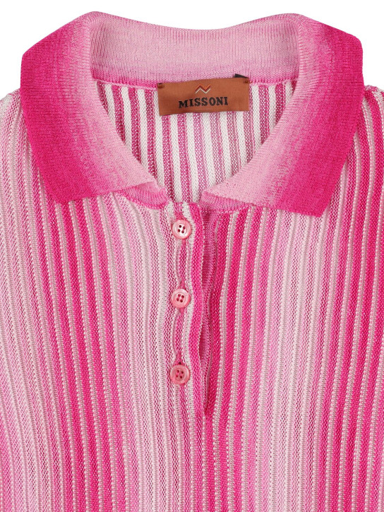 Missoni: Viscose knit dress - Pembe - kids-girls_1 | Luisa Via Roma