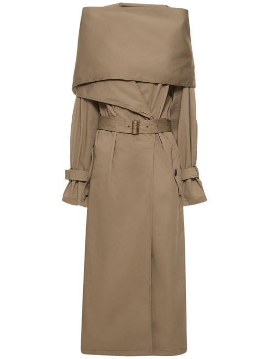 Acne Studios: Oversized cotton twill trench coat - women_0 | Luisa Via Roma