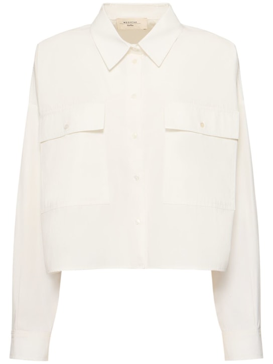 Weekend Max Mara: Carter cotton poplin shirt - White - women_0 | Luisa Via Roma