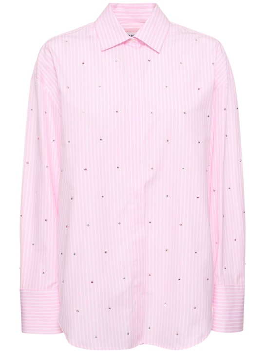 MSGM: Cotton poplin shirt - Pink - women_0 | Luisa Via Roma