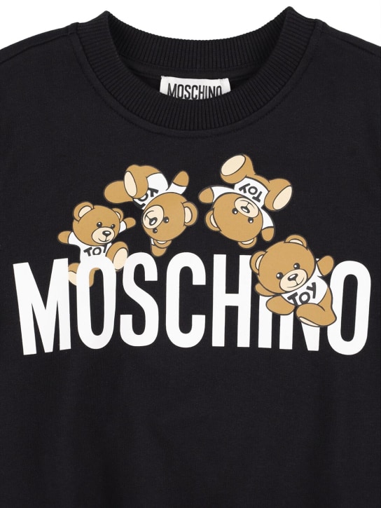 Moschino: コットンスウェットシャツ - ブラック - kids-boys_1 | Luisa Via Roma