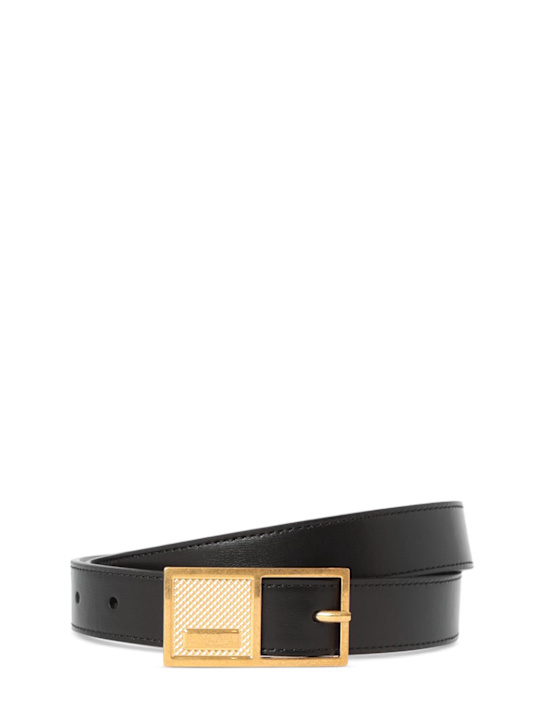 Balmain: 25mm Signature leather belt - women_0 | Luisa Via Roma