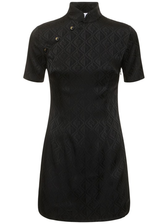 Marine Serre: Jacquard mini dress - Black - women_0 | Luisa Via Roma