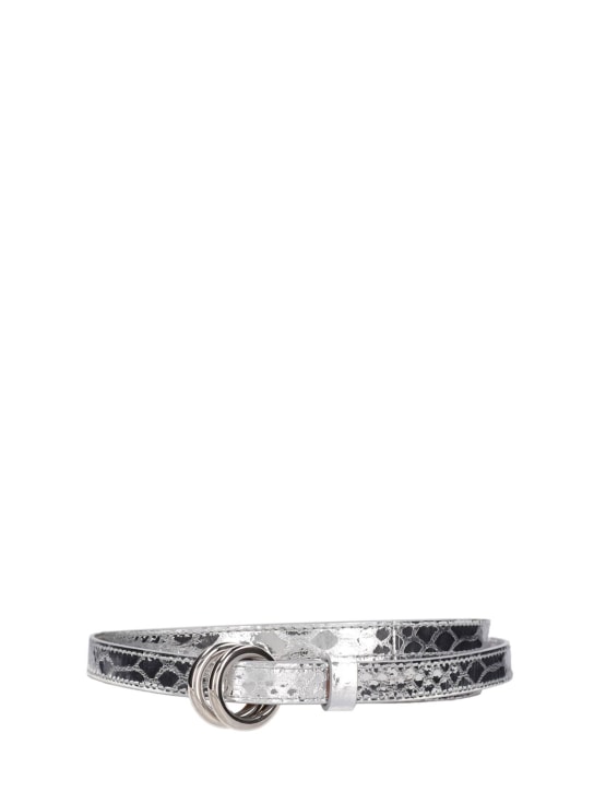 Michael Kors Collection: Jeanne embossed leather belt - Silver - women_0 | Luisa Via Roma