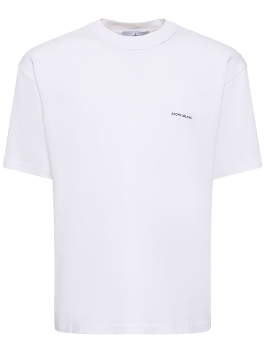 Stone Island: T-Shirt mit Logo - Weiß - men_0 | Luisa Via Roma
