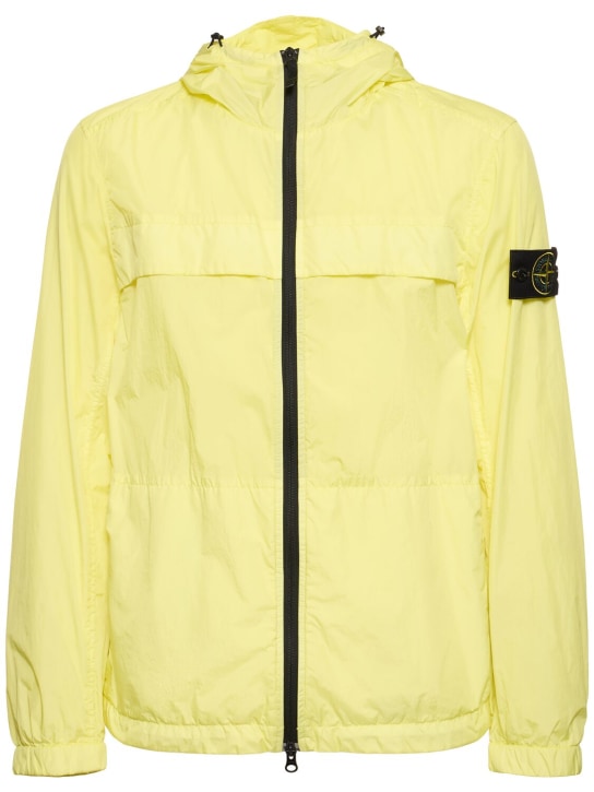 Stone Island: Garment dyed crinkled jacket - Lemon - men_0 | Luisa Via Roma