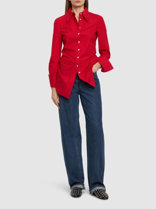 Interior: The Clark cotton poplin shirt - Red - women_1 | Luisa Via Roma