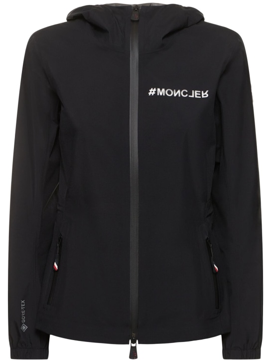 Moncler Grenoble: Valles hooded nylon jacket - Siyah - women_0 | Luisa Via Roma