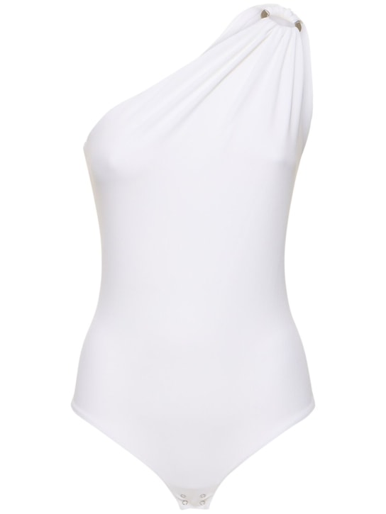 Michael Kors Collection: Body de jersey con un hombro descubierto - Blanco - women_0 | Luisa Via Roma