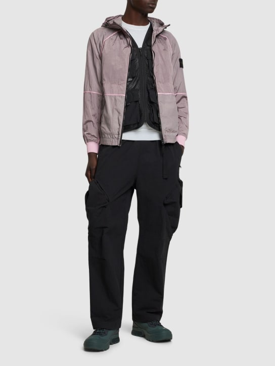 Stone Island: Hooded Econyl nylon jacket - Pink - men_1 | Luisa Via Roma