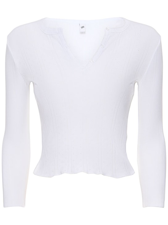 Cou Cou: The Baby Henley organic cotton t-shirt - White - women_0 | Luisa Via Roma