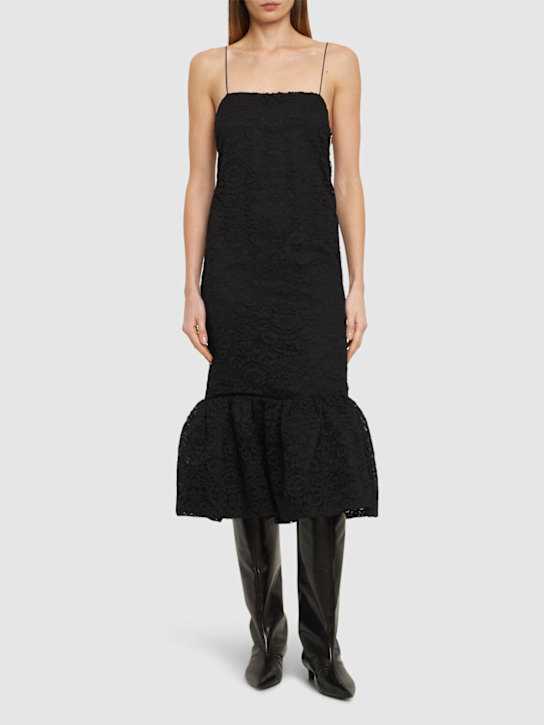 Interior: The Esther cotton midi dress - Black - women_1 | Luisa Via Roma