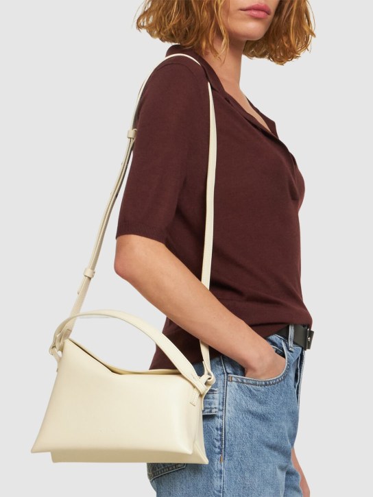 Aesther Ekme: Mini Lune smooth leather shoulder bag - Cream - women_1 | Luisa Via Roma