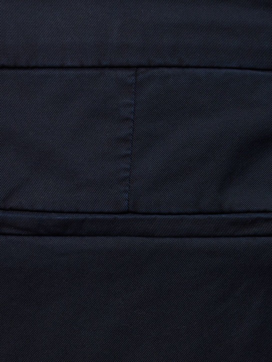 Brunello Cucinelli: Pantalon à plis en gabardine stretch - Bleu Marine - men_1 | Luisa Via Roma