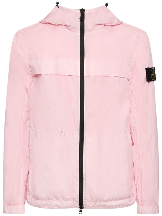 Stone Island: Garment dyed crinkled jacket - Pink - men_0 | Luisa Via Roma