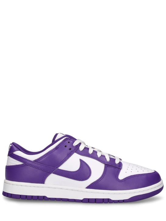 Nike: Sneakers Dunk Low Retro - Blanco/Púrpura - men_0 | Luisa Via Roma