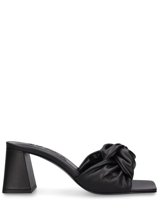 BY FAR: 70毫米Lamar纳帕皮穆勒鞋 - 黑色 - women_0 | Luisa Via Roma