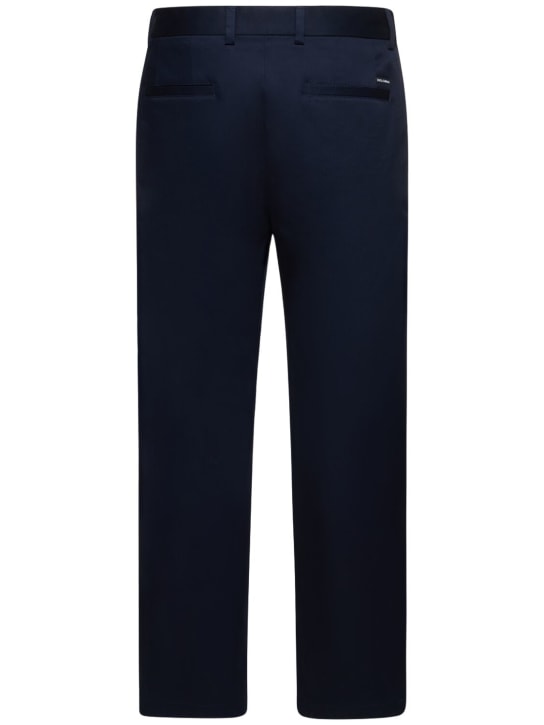 Dolce&Gabbana: Wide cotton gabardine chino pants - Blue Scurissimo - men_4 | Luisa Via Roma