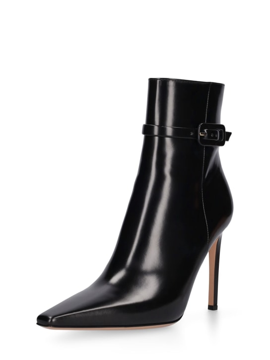 Gianvito Rossi: 95mm Tokio brushed leather boots - Black - women_1 | Luisa Via Roma