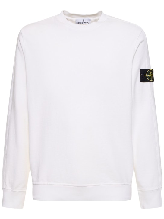 Stone Island: Sweatshirt aus Baumwolle - Weiß - men_0 | Luisa Via Roma