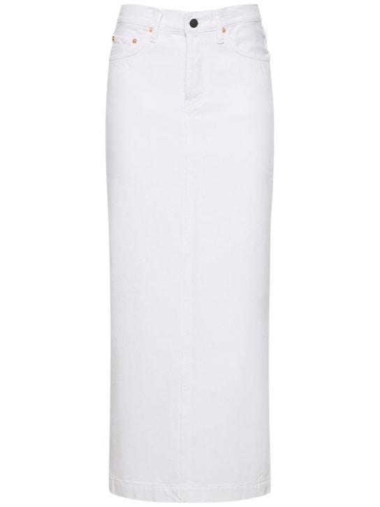 Wardrobe.nyc: Straight denim maxi skirt - White - women_0 | Luisa Via Roma