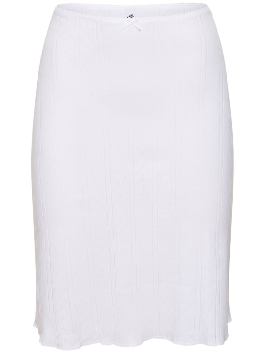 Cou Cou: 网眼织物针织棉质迷笛半身裙 - 白色 - women_0 | Luisa Via Roma