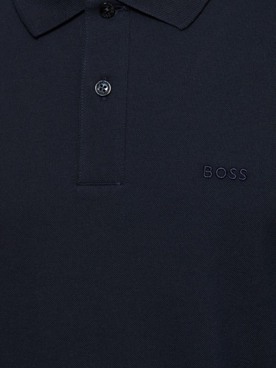 Boss: Pallas logo cotton polo - Lacivert - men_1 | Luisa Via Roma