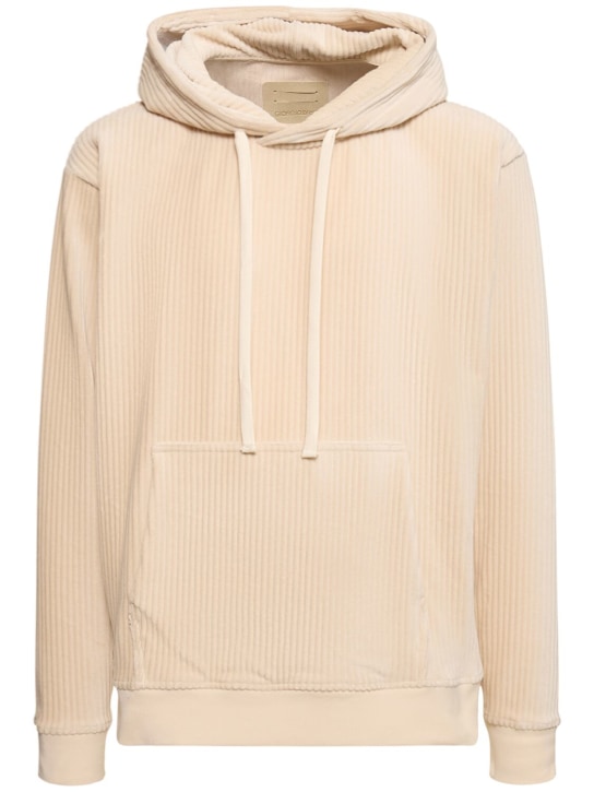 Giorgio Brato: Cotton blend velvet hoodie - Milk - men_0 | Luisa Via Roma