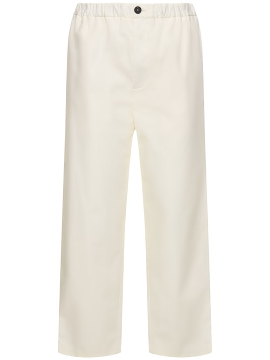 Jil Sander: 休闲版型棉质裤子 - 乳白色 - men_0 | Luisa Via Roma