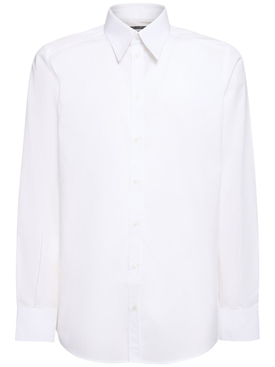 Dolce&Gabbana: Poplin classic shirt - Beyaz - men_0 | Luisa Via Roma