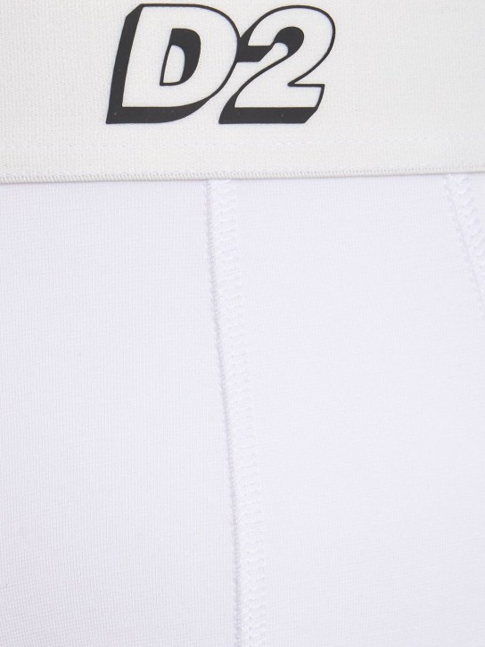 Dsquared2: D2弹力棉质三角内裤 - 白色 - men_1 | Luisa Via Roma