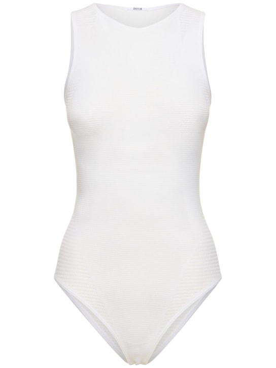 Wolford: Econyl stretch tech net bodysuit - Beyaz - women_0 | Luisa Via Roma