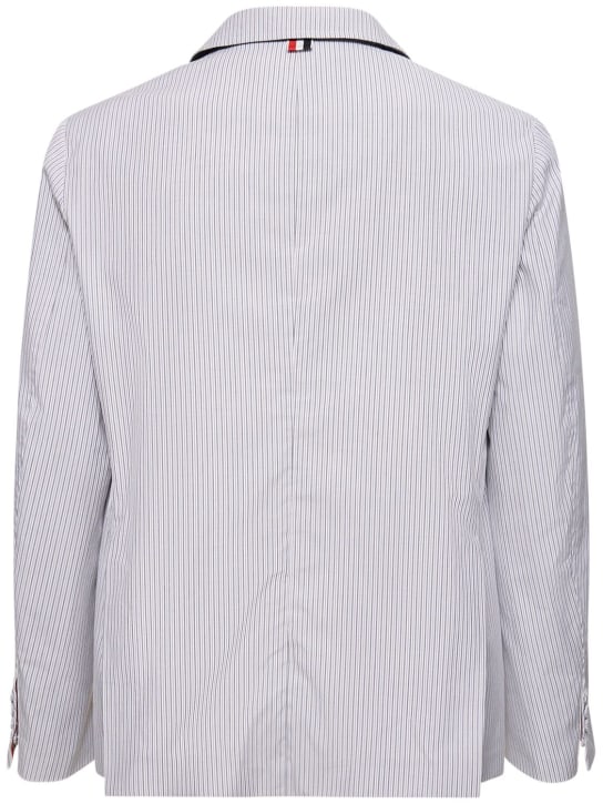 Thom Browne: Unconstructed cotton blazer - Med Grey - men_4 | Luisa Via Roma