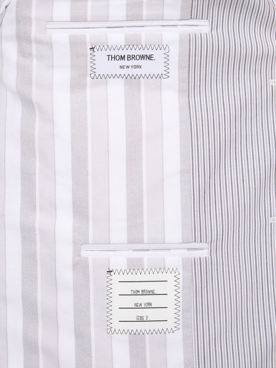 Thom Browne: Unconstructed cotton blazer - Med Grey - men_5 | Luisa Via Roma