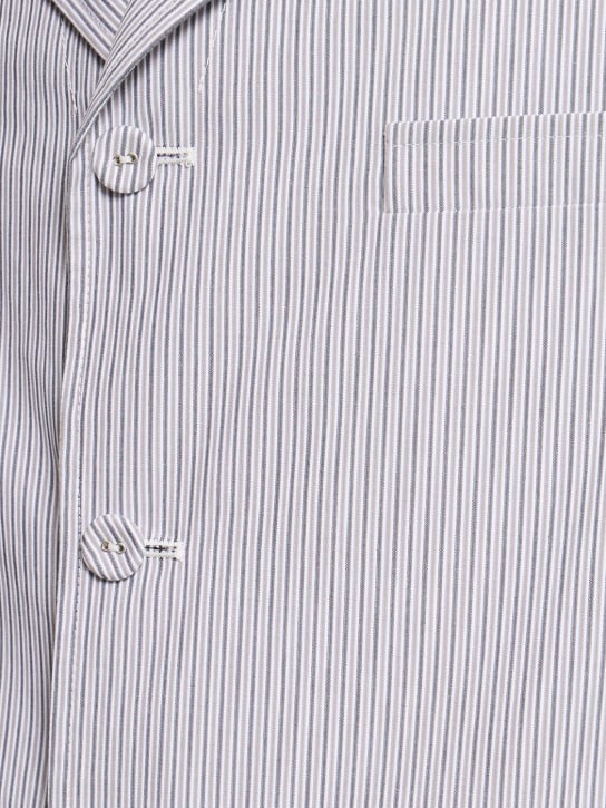 Thom Browne: Unconstructed cotton blazer - Med Grey - men_3 | Luisa Via Roma