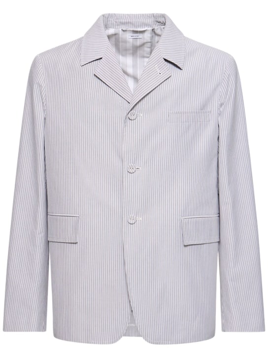 Thom Browne: Unconstructed cotton blazer - Med Grey - men_0 | Luisa Via Roma