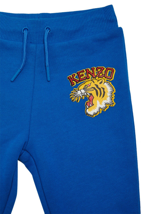 Kenzo Kids: Pantalones de felpa de algodón - Azul Francia - kids-boys_1 | Luisa Via Roma