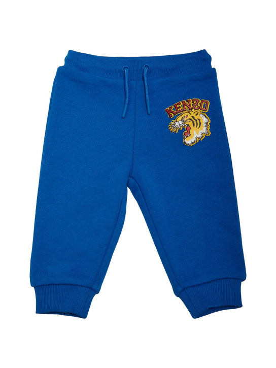 Kenzo Kids: Pantalones de felpa de algodón - Azul Francia - kids-boys_0 | Luisa Via Roma