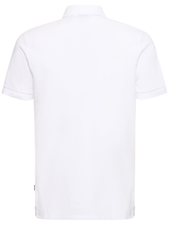 Boss: Pallas logo cotton polo - White - men_4 | Luisa Via Roma