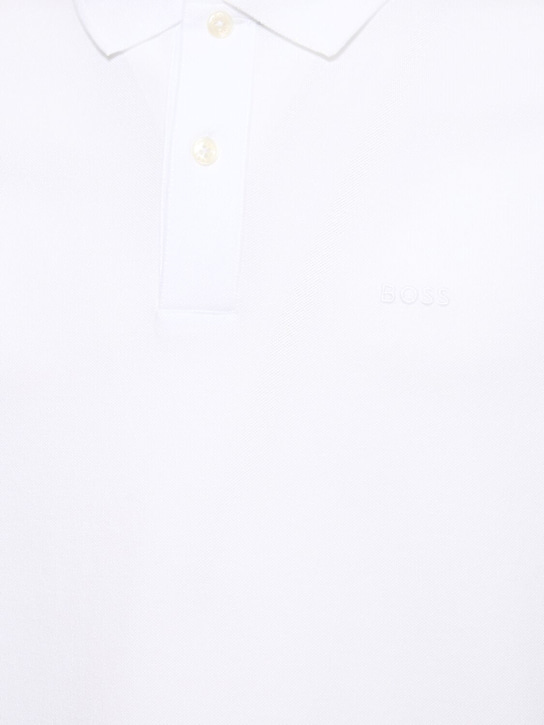 Boss: Pallas logo cotton polo - White - men_3 | Luisa Via Roma