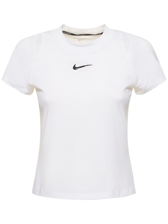 Nike: Haut de tennis à manches courtes Dri-Fit - Blanc - women_0 | Luisa Via Roma