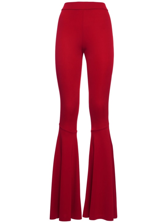The Andamane: Peggy maxi flared jersey pants - Red - women_0 | Luisa Via Roma