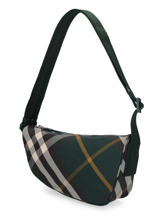 Burberry: Shield Check print crossbody bag - Ivy Green - men_3 | Luisa Via Roma