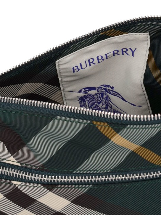 Burberry: Shield Check print crossbody bag - Ivy Green - men_6 | Luisa Via Roma