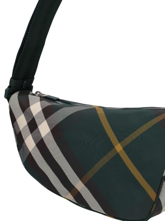 Burberry: Shield Check print crossbody bag - Ivy Green - men_4 | Luisa Via Roma