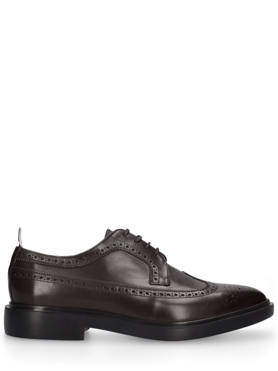 Thom Browne: Longwing brogue leather lace-up shoes - Brown - men_0 | Luisa Via Roma