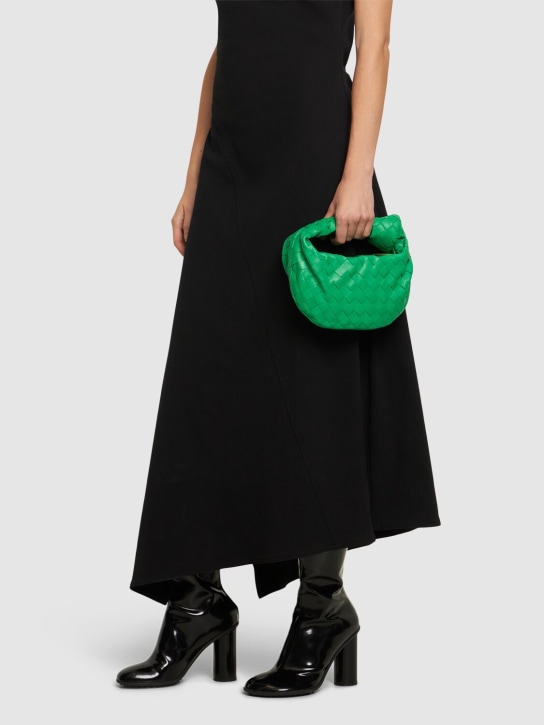 Bottega Veneta: Mini Jodie leather top handle bag - Parakeet - women_1 | Luisa Via Roma
