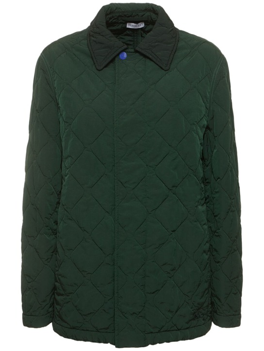 Burberry: Quilted oversize jacket - Dark Green - women_0 | Luisa Via Roma