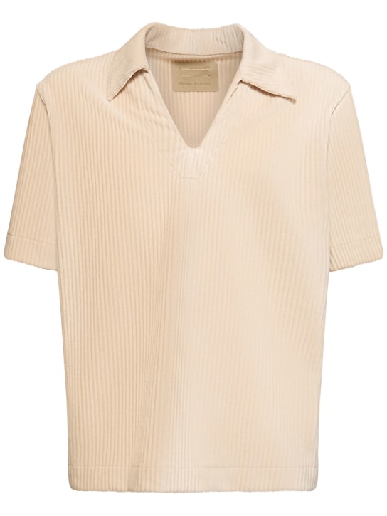 Giorgio Brato: Camiseta polo de terciopleo de algodón - Blanco Leche - men_0 | Luisa Via Roma