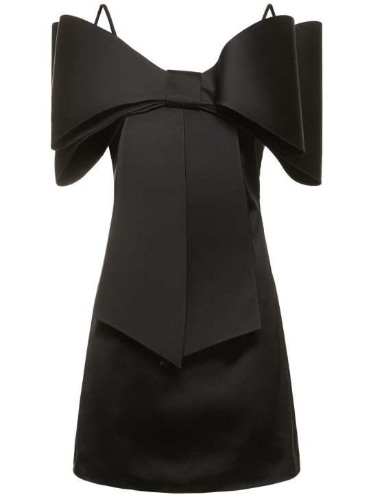 Mach & Mach: Robe courte en organza détail nœud Le Cadeau - Noir - women_0 | Luisa Via Roma